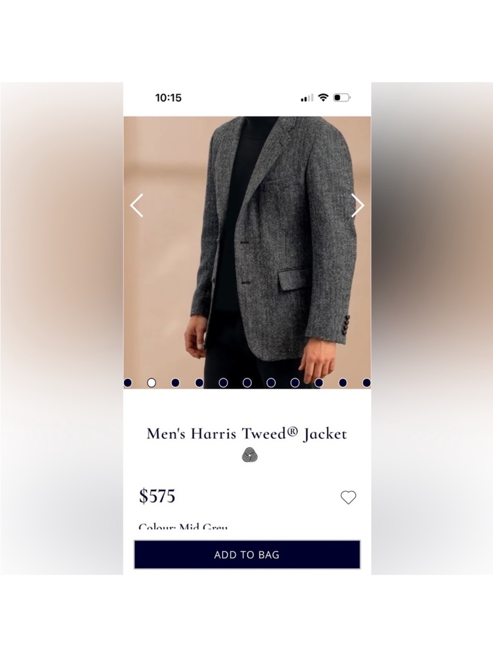 Men's Blue Herringbone Wool Sport Coat - Picture 2 of 5